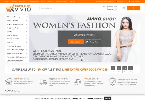 لقطة شاشة لموقع AVVIO SHOP
بتاريخ 29/05/2021
بواسطة دليل مواقع الاقرب