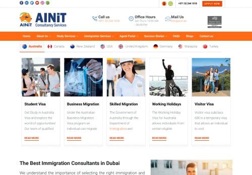 لقطة شاشة لموقع AINiT - immigration Consultants - Education Consultant in Dubai
بتاريخ 17/12/2020
بواسطة دليل مواقع الاقرب